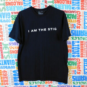 Vintage Top Gear T Shirt I Am The Stig Size L 2005 Double Sided Black Y2K